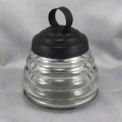 Heavy Glass Beehive Trinket Jar w/ Metal Lid Vintage Candy Keepsake Canister