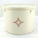 Tupperware 265 Almond Canister Brown Starburst w/ 228 Seal ~ Made in the USA
