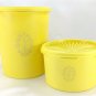 Tupperware Servalier 809 1298 Canisters Yellow & Lids ~ Set of 2 Made in the USA