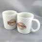 KAHLUA Ceramic Coffee Mugs 10oz Striped Red Gold Logo ~ Set of 2