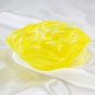 Easter Yellow Cased Glass Candy Dish w/ Ruffled Edge