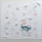 Blue Crab Seashells Compass Points White Linen Dishtowels ~ 26" x 24" ~ Set of 2