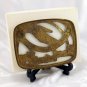 Terra Sancta Guild Israel Trivet Peace Be With You Plaque Brass w/ Inlaid Enamel