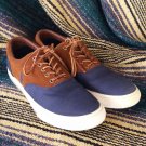 Ralph Lauren POLO Vaughn Saddle Boat Deck Sneakers Blue Brown Size 13D