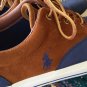 Ralph Lauren POLO Vaughn Saddle Boat Deck Sneakers Blue Brown Size 13D