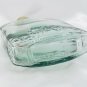 Vintage Embossed Whiskey Flask Decorative Green Glass Cork Bottle 8.5" x 5.5"