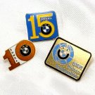 BMW Rider's Association 5-10-15 Year Lapel Pins Enamel & Brass Badges