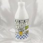 Decorative Milk Glass Bottle Quart Farmhouse Cottage Cow Meadow Scene