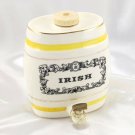 Royal Victoria Pottery Decanter IRISH Ceramic Oval Whiskey Barrel w/ Spout