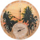 Springfield 14" Poly Resin Clock With Thermometer (coconut Bay)