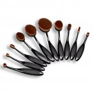 Professional Makeup Oval Brush Cosmetics Set 10 Piece