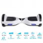 GlareWheel White Hoverboard Built-In Bluetooth Speaker- UL2272 Certified