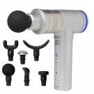 Muscle Massage Gun with 6 Heads High-Intensity Vibration-Silver