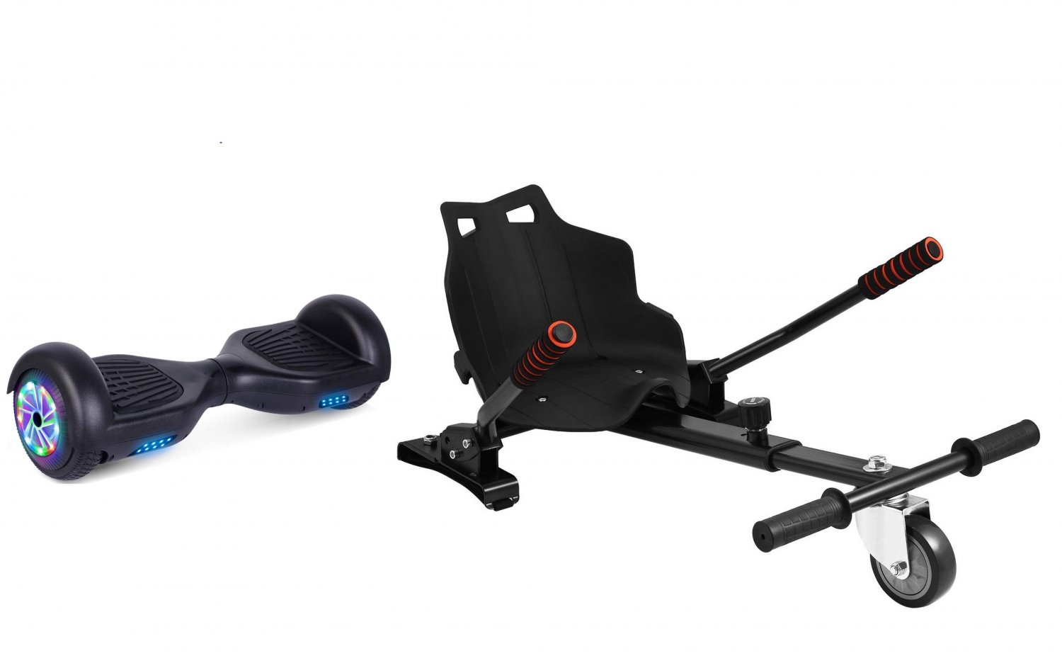 GlareWheel Hoverboard and GoKart Attachment Combo (2 piece set)