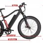 GlareWheel Powerful Fat Tire Electric Bicycle 26" Electric Mountain Bicycle EB-PR Black