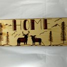Home, Deer wood burn sign large