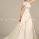 Exquisite High Neckline Lace A-line Wedding Dress