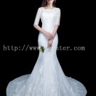 Modest Lace Mermaid Wedding Dress with 1/2 Sleeves