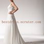V-neckline Embroidery Chiffon Beach Wedding Dress