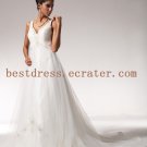 Charming V-neckline Plus Size A-line Wedding Dress