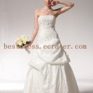 Pretty Embroidery Asymmetry Drop Waist Wedding Dress