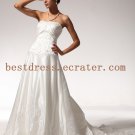 Vintage Strapless Embroidered Wedding Dress