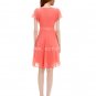 Coral Short Butterfly Sleeves Semi Formal Dresses