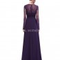 Elegant Purple Long Sleeves Formal Dress
