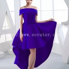 Royal Blue Off Shoulder High Low Prom Party Dress