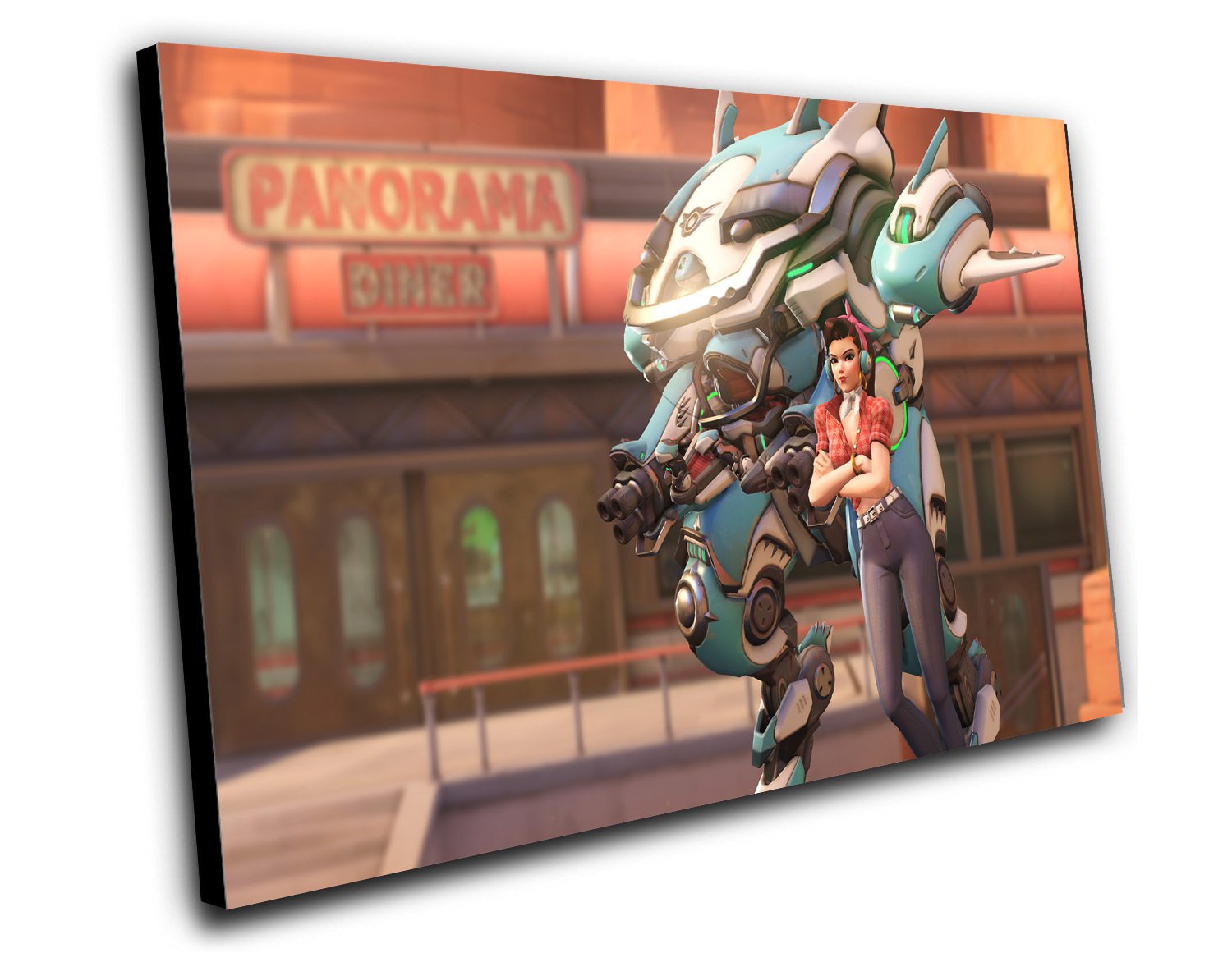 Overwatch Anniversary Cruiser D.Va Game 12"x16" (30cm/40cm) Canvas Print