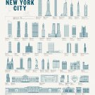 New York Buildings Chart  18"x28" (45cm/70cm) Poster