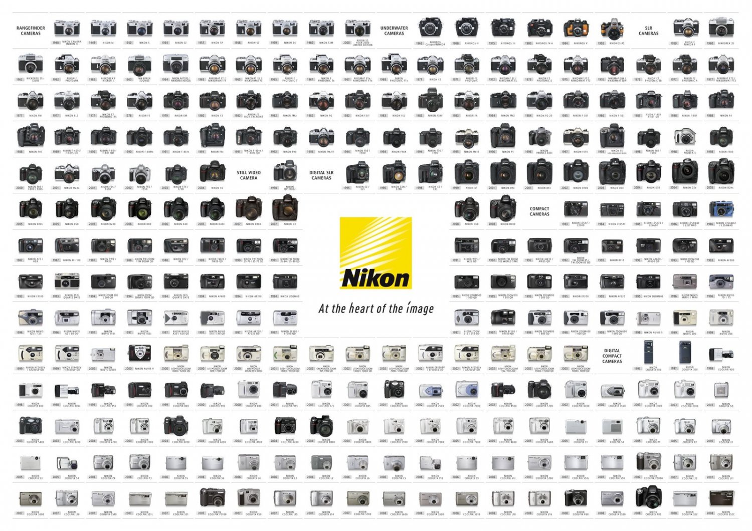Nikon Cameras Chart 18"x28" (45cm/70cm) Poster