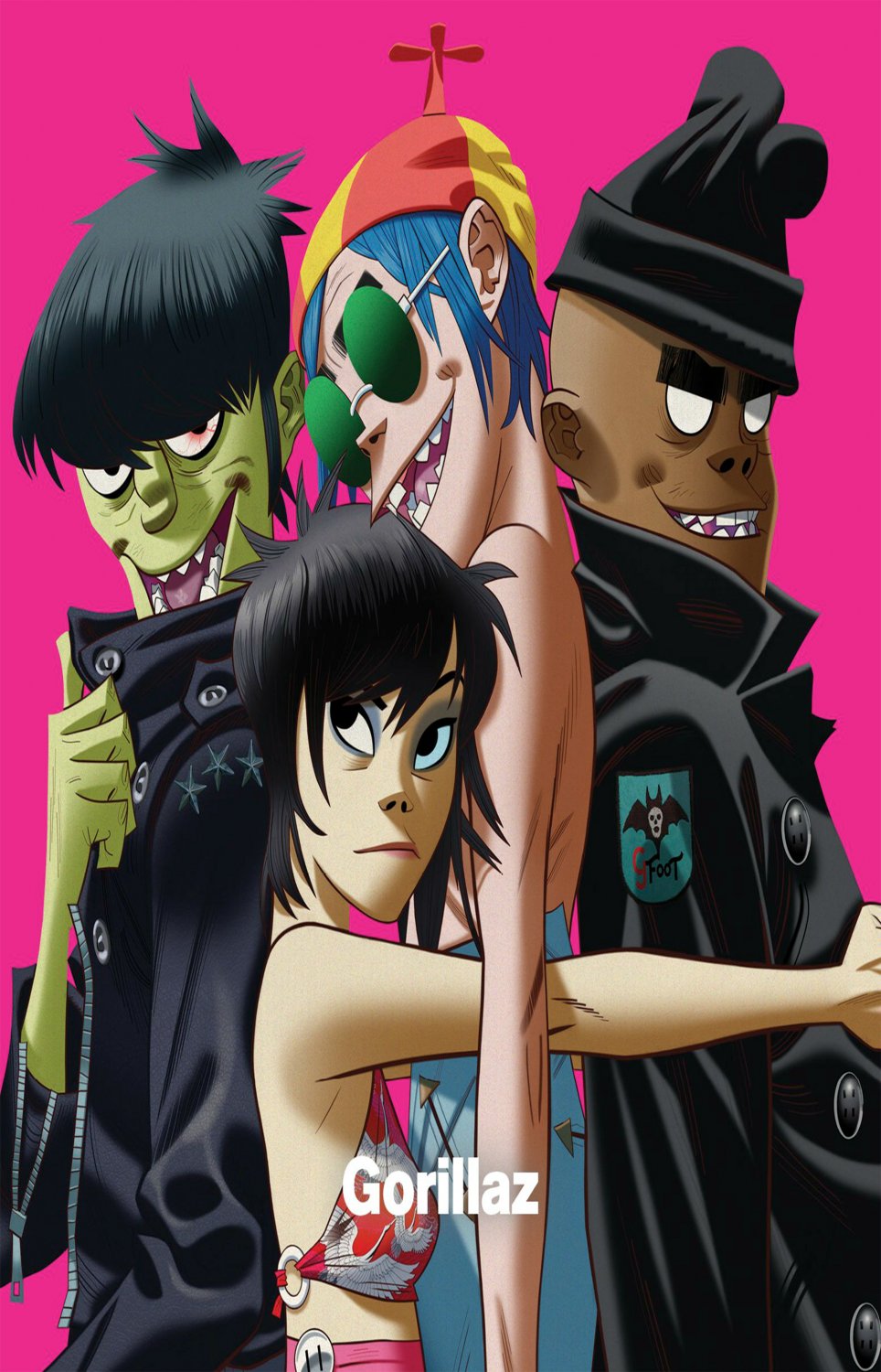 Gorillaz 13"x19" (32cm/49cm) Polyester Fabric Poster