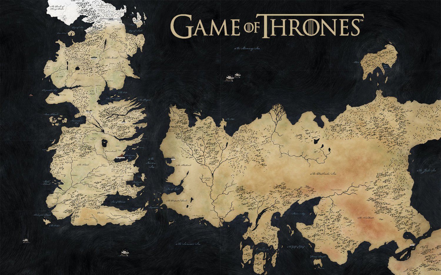 Game of Thrones Map   13"x19" (32cm/49cm) Polyester Fabric Poster