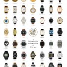 Chronological Compendium of Watches Chart 18"x28" (45cm/70cm) Canvas Print