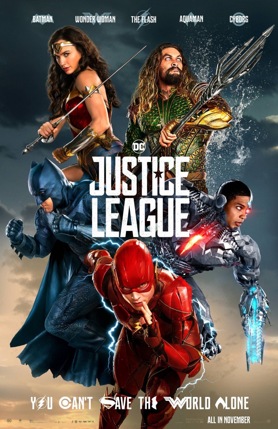 Justice League   13"x19" (32cm/49cm) Polyester Fabric Poster