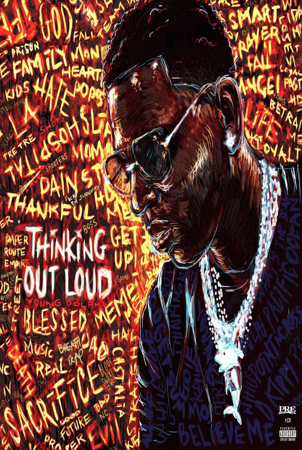 Young Dolph  13"x19" (32cm/49cm) Polyester Fabric Poster