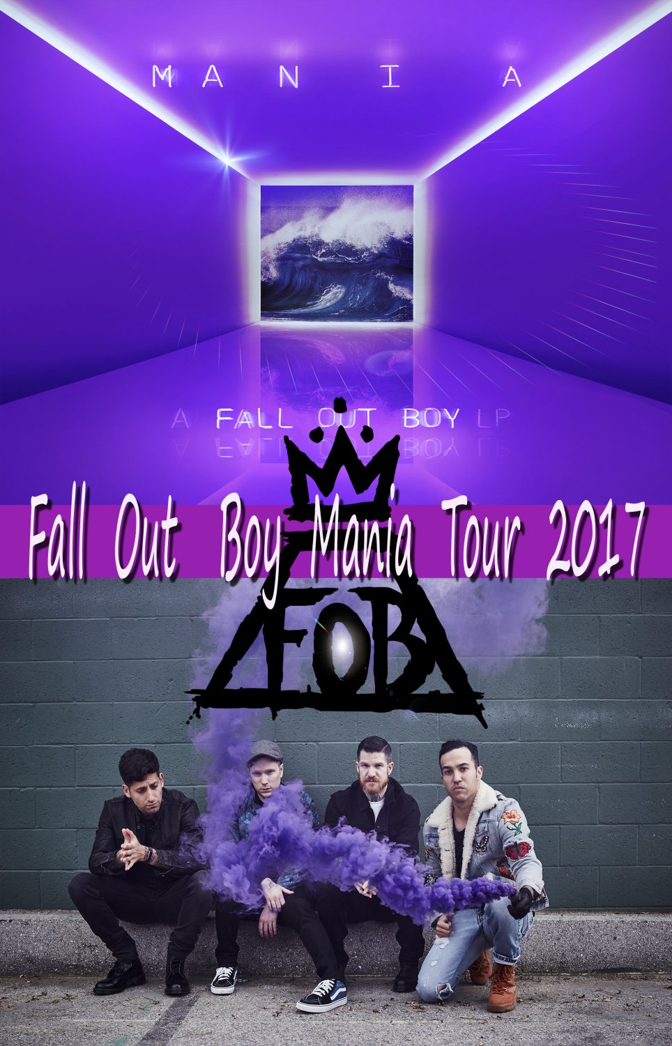 Fall Out Boy Mania Tour  13"x19" (32cm/49cm) Polyester Fabric Poster