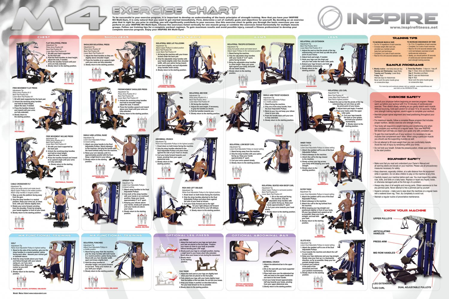 Different Types of Exercise Workout Chart  18"x28" (45cm/70cm) Poster