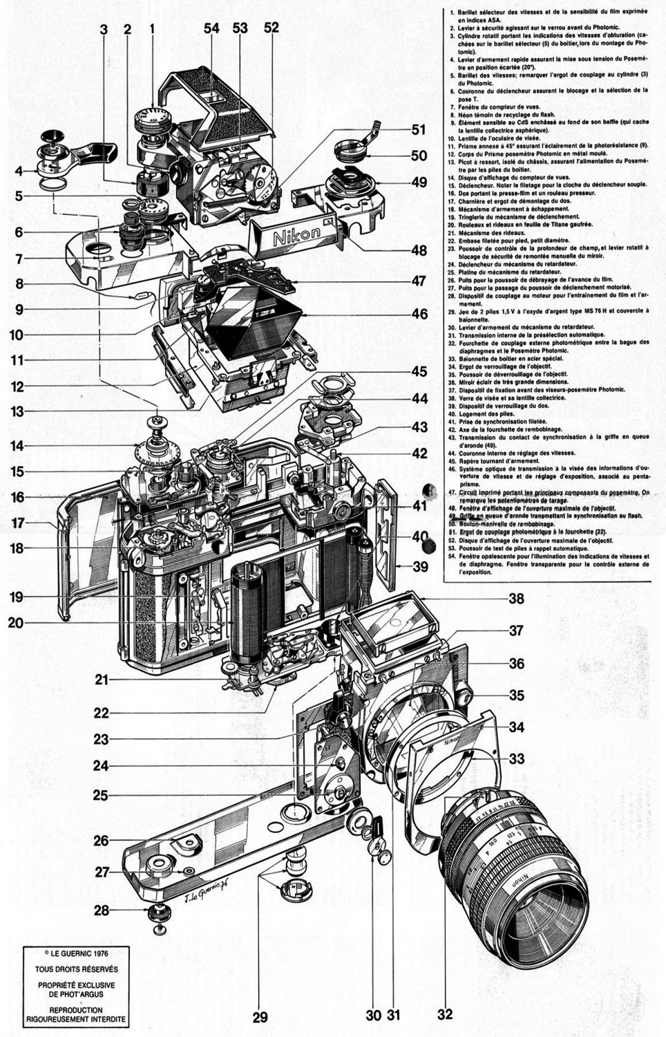 Nikon Camera Structure Chart  18"x28" (45cm/70cm) Poster