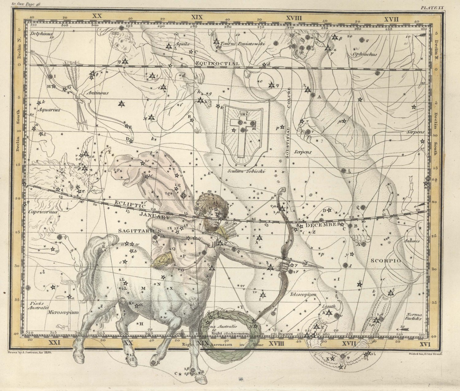 Alexander Jamieson Celestial Atlas Chart  18"x28" (45cm/70cm) Canvas Print