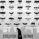 Evolution of Batman Logo Chart 18"x28" (45cm/70cm) Canvas Print