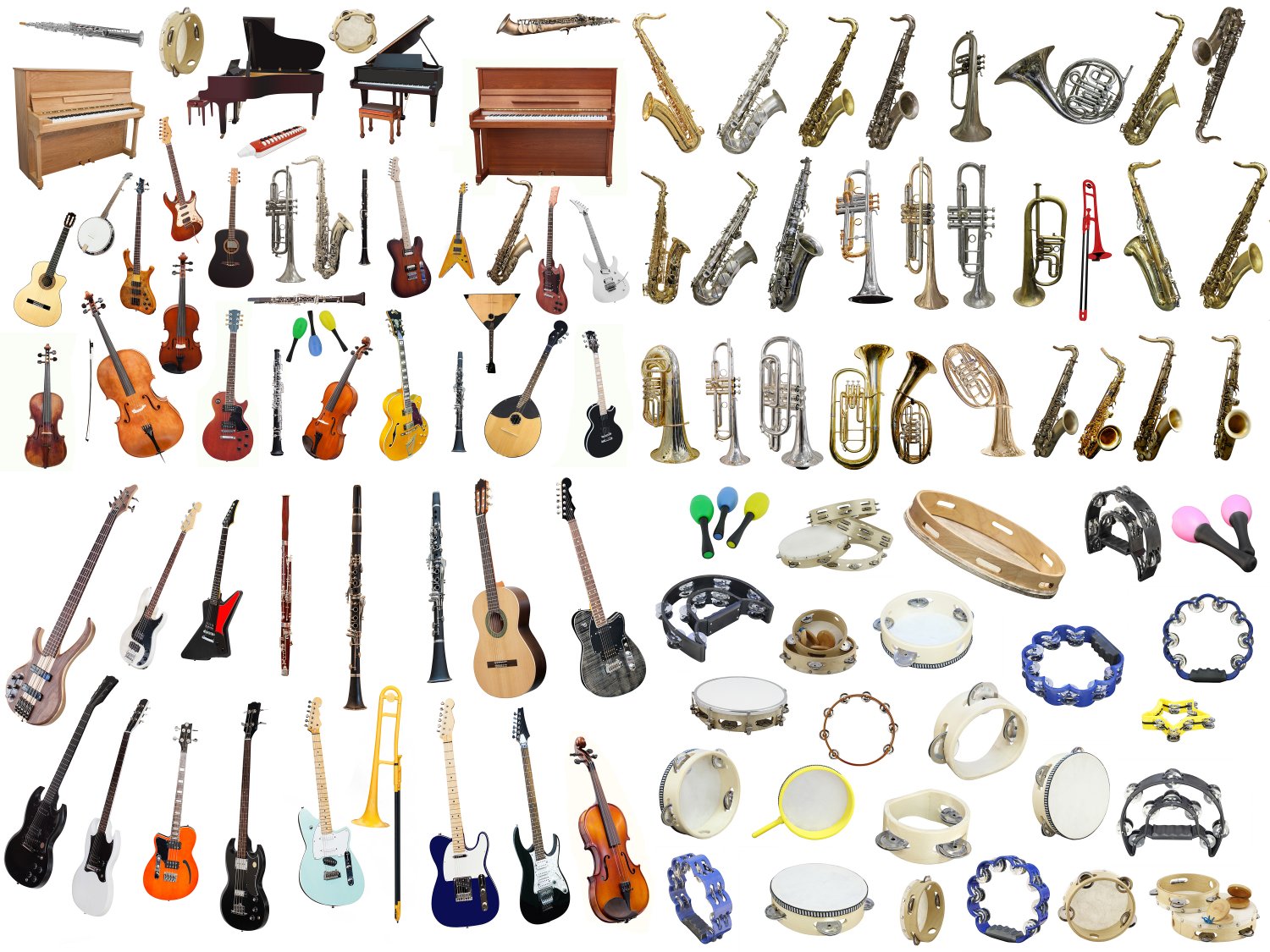 Different Types of Musical Instruments Chart 18"x28" (45cm/70cm) Poster