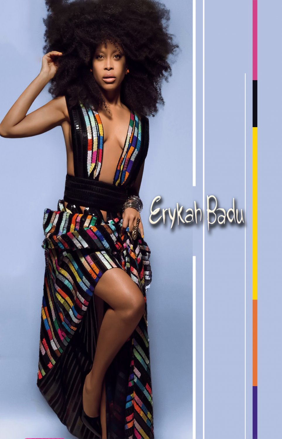 Erykah Badu 13"x19" (32cm/49cm) Polyester Fabric Poster