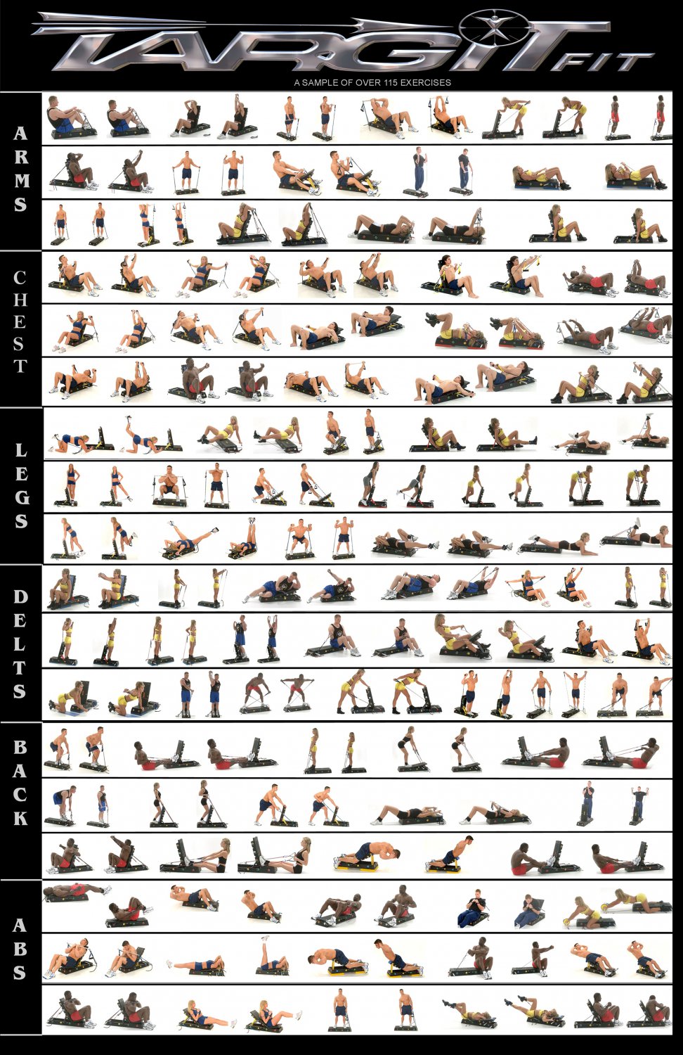 Complete Gym Workout Exercises Chart  18"x28" (45cm/70cm) Canvas Print