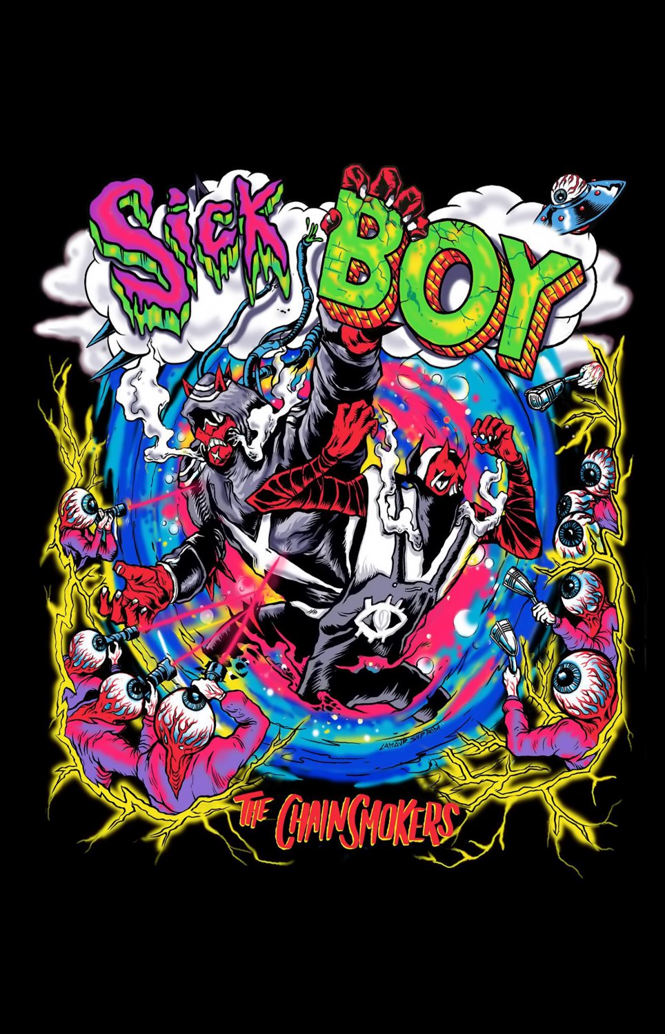 The Chainsmokers Sick Boy 13"x19" (32cm/49cm) Polyester Fabric Poster
