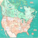 Translation of Places in Canada and United States Chart  18"x28" (45cm/70cm) Poster