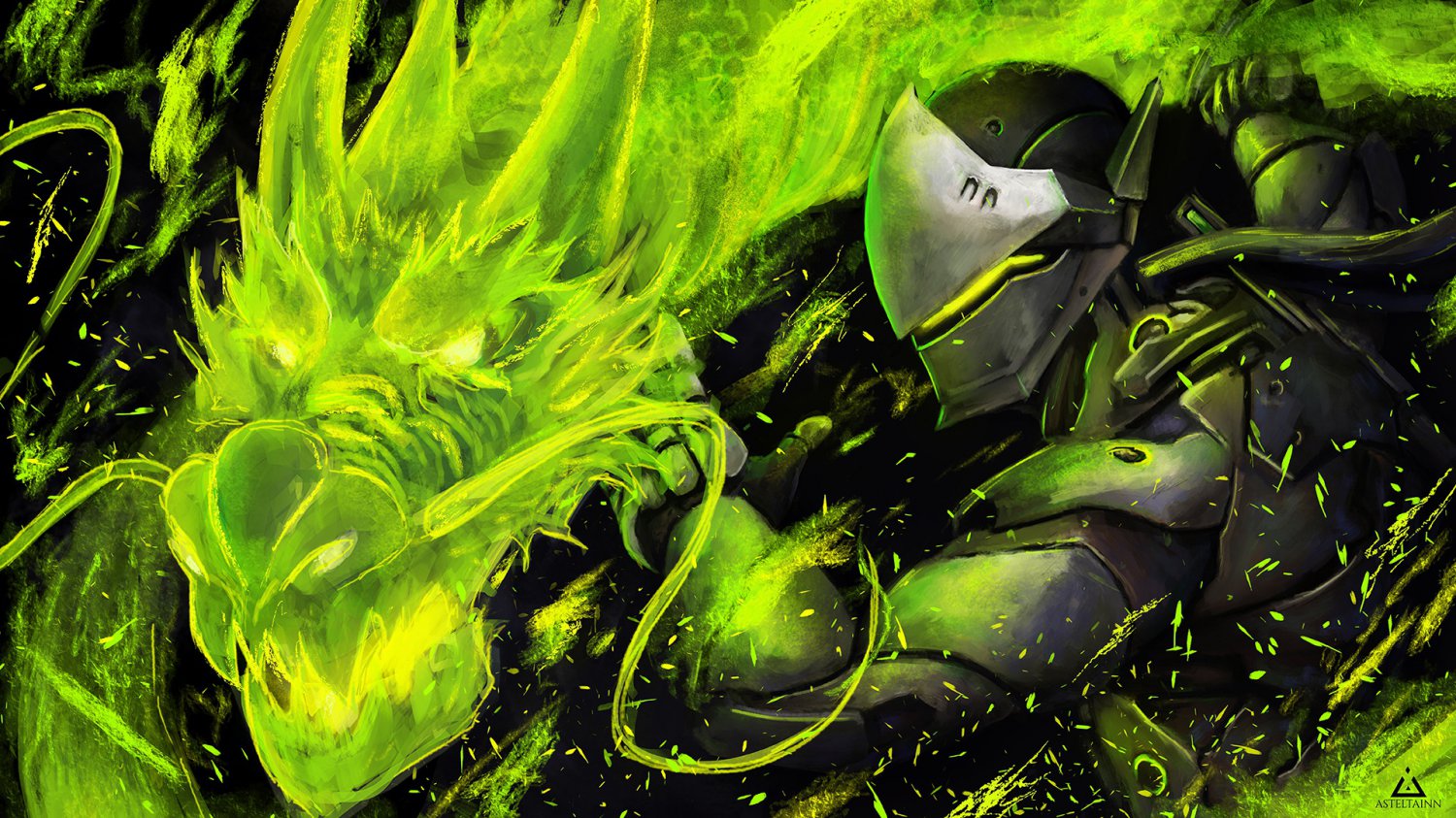 Overwatch Genji 13"x19" (32cm/49cm) Polyester Fabric Poster