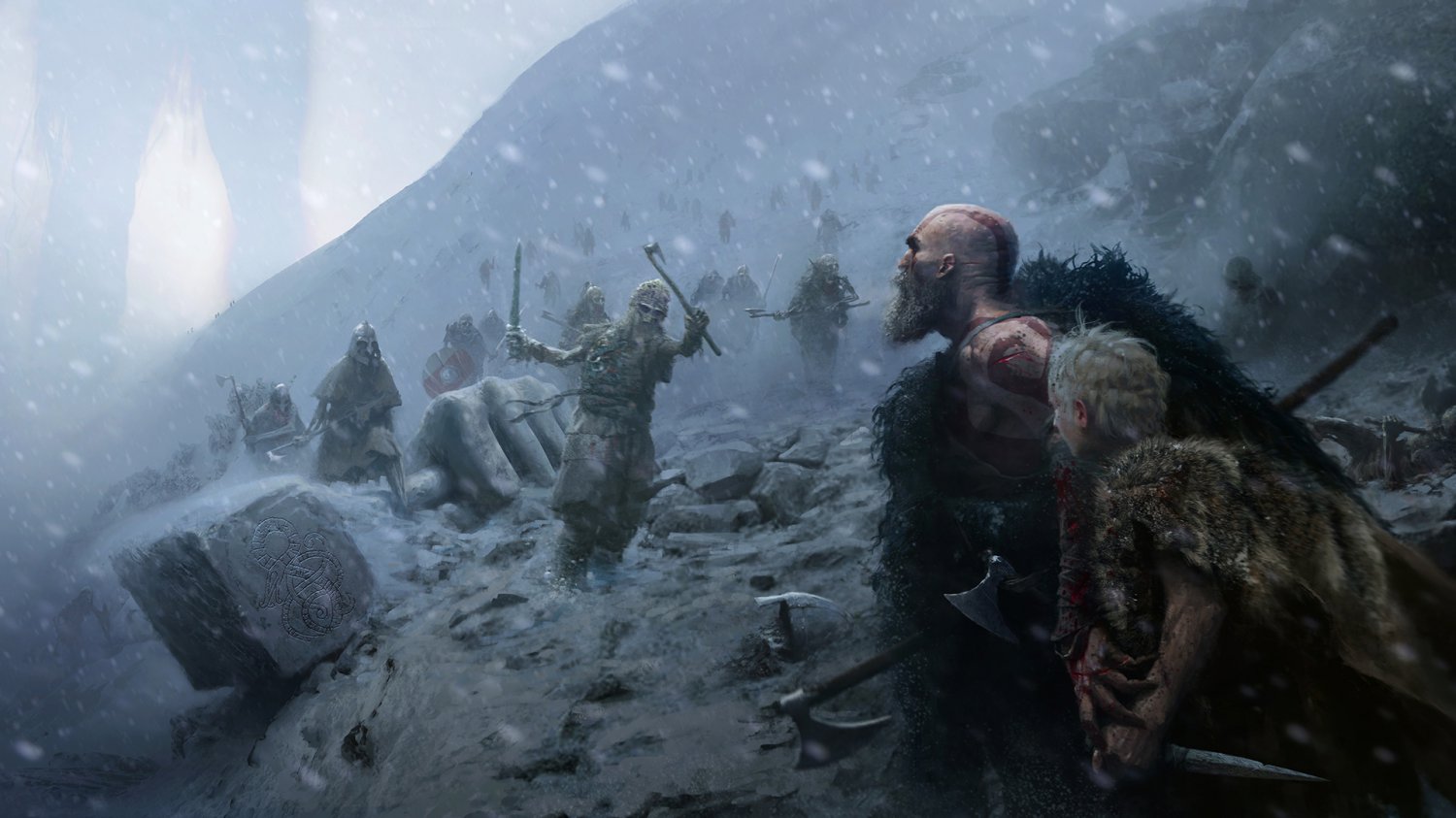 God of War Game 2018 13"x19" (32cm/49cm) Polyester Fabric Poster