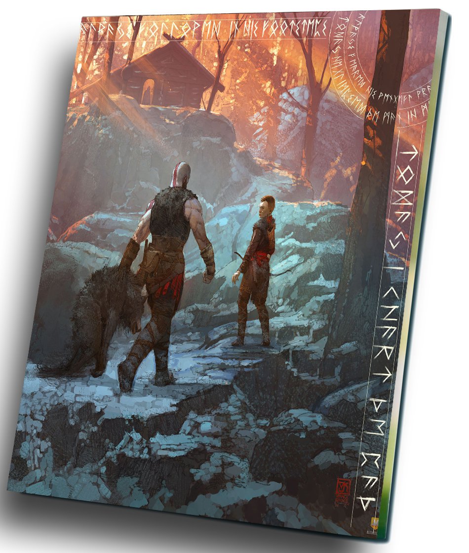 God of War 4 Game  12"x16" (30cm/40cm) Canvas Print